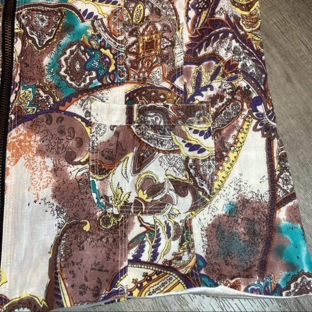 Parsley & Sage Size M Mixed Print Zip Up Blouse - image 7